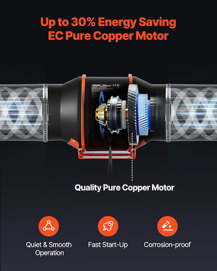 Vevor Εξαεριστήρας Αεραγωγών Διαμέτρου 152.4mm