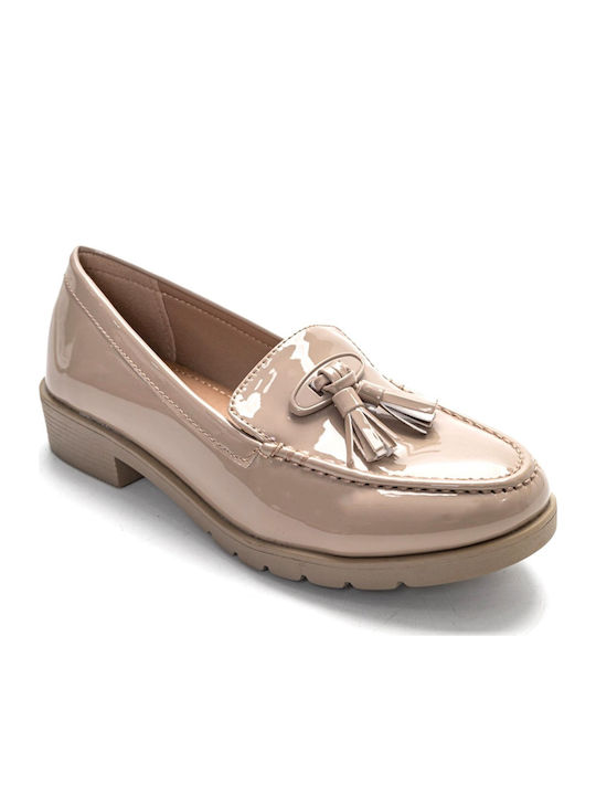 Λουστρίνι Γυναικεία Loafers σε Μπεζ Χρώμα