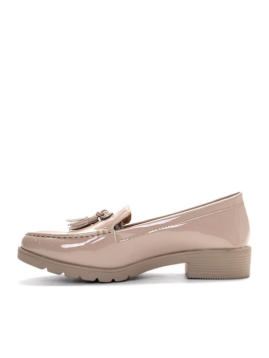 Λουστρίνι Γυναικεία Loafers σε Μπεζ Χρώμα