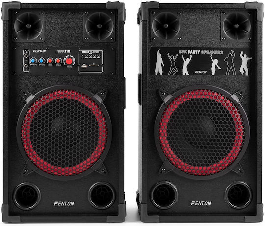 Fenton SPK-110 Set with Active PA Speaker 600W with 10" Woofer 27x58.5x34cm