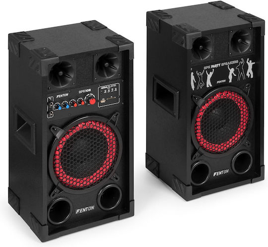 Fenton SPK-108 Set with Active PA Speaker 400W with 8" Woofer 31.5x52.5x24.5cm