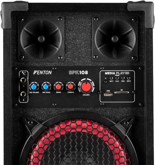 Fenton SPK-108 Set with Active PA Speaker 400W with 8" Woofer 31.5x52.5x24.5cm