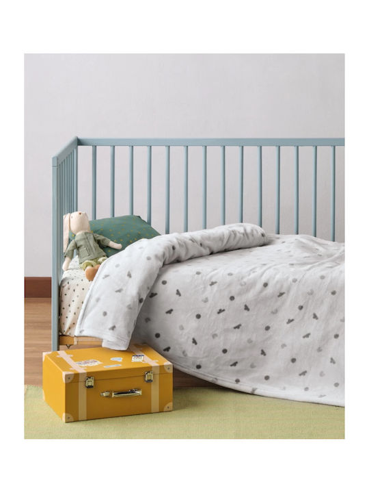 Kentia Cot Velvet Gray Baby Blanket 100x140cm Nube