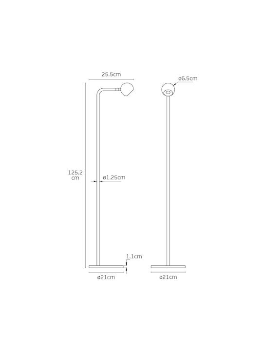 VK Lighting LED Φωτιστικό Δαπέδου Υ125.2εκ. Μαύρο VK Lighting LED Φωτιστικό Δαπέδου Υ125.2εκ. Μαύρο