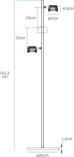 VK Lighting LED Φωτιστικό Δαπέδου Υ151.2εκ. Μαύρο VK Lighting LED Φωτιστικό Δαπέδου Υ151.2εκ. Μαύρο