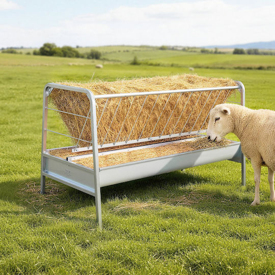 Vevor Alimentator Metalic Pentru Ovine Cu Capacitate 212 Litri 147x70x86.5cm