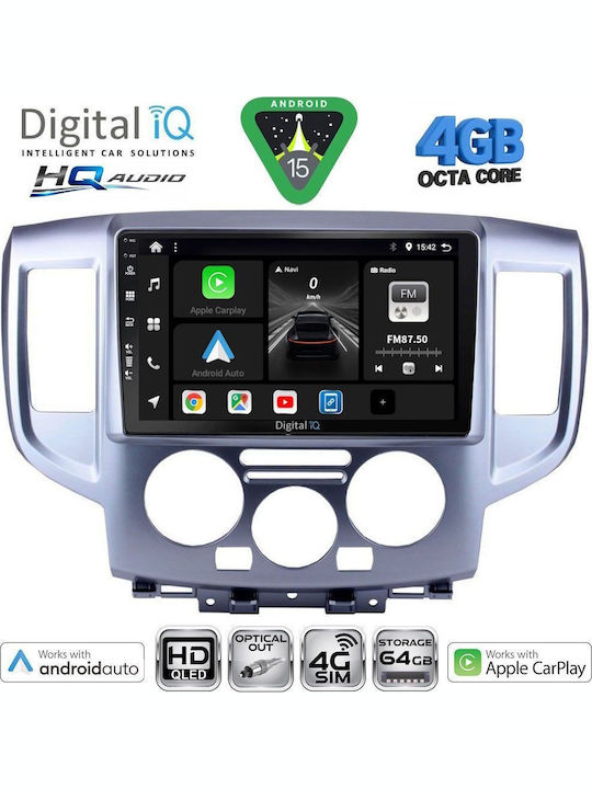 Digital IQ Car Audio System for Nissan Navara 2016 with Touch Screen 10" Bluetooth USB Wi-Fi GPS Apple CarPlay Android Auto