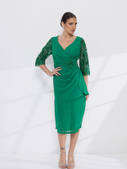 Midi Dress for Wedding / Christening with Lace Lacy