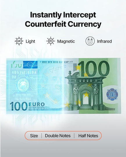 Vevor Mixed Count Banknote Counter with UV MG Counterfeit Detection