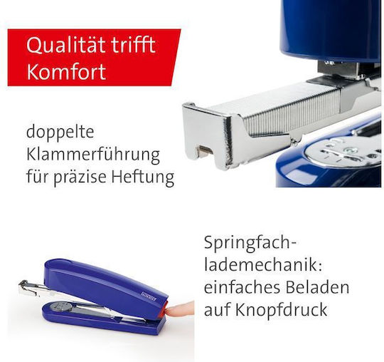 Novus Handtacker B 4 Blau Mechanismus zum Nachladen mit Feder