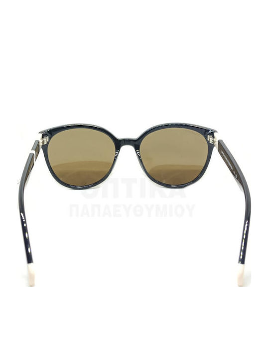 Benetton Unisex Sunglasses With Black Frame And Brown Polarized Lens