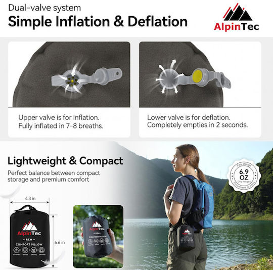 Inflatable Pillow Alpintec Rem Gray