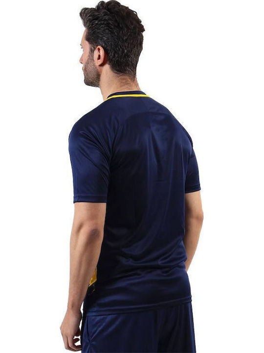 Sportliches T-Shirt Marineblau/Gelb