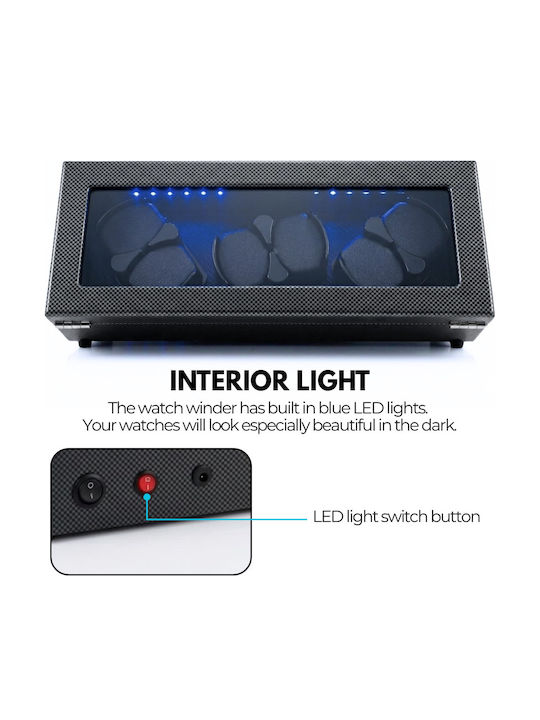 Automatic Watch Winder 6 Carbon Iuni Watches