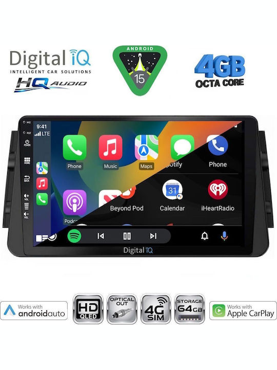 Digital IQ Car Audio System for Nissan Micra 2017 (Bluetooth/USB/WiFi/GPS/Apple CarPlay/Android Auto) with 9" Touch Screen