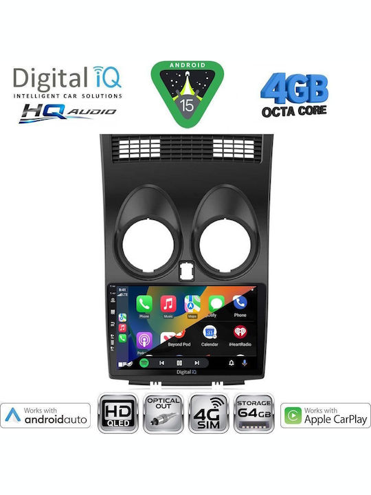 Digital IQ Car Audio System for Nissan Qashqai 2007-2014 Bluetooth USB WiFi GPS Apple CarPlay Android Auto with 9" Touch Screen