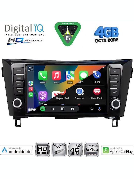 Digital IQ Car Audio System for Nissan Qashqai / X-Trail 2014-2021 Bluetooth USB WiFi GPS Apple CarPlay Android Auto with 9" Touch Screen