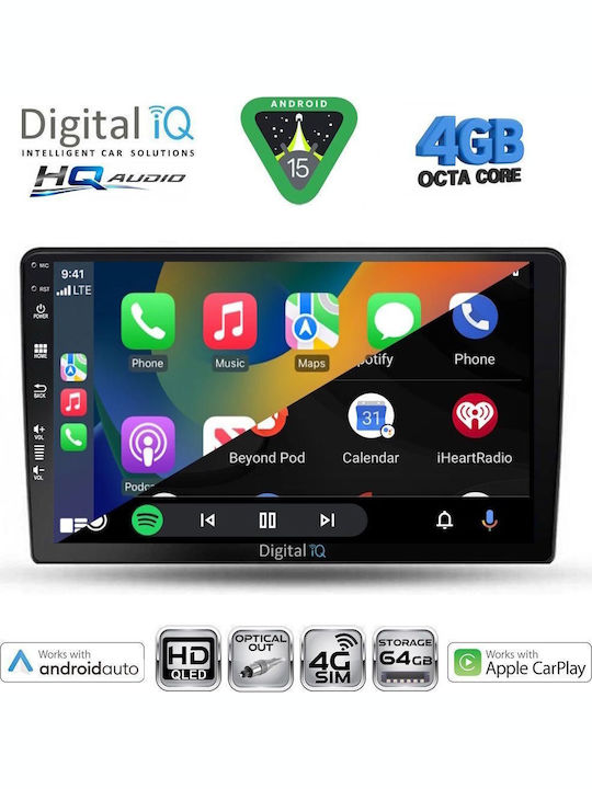 Digital IQ Car Audio System for Nissan X-Trail 2004-2007 (Bluetooth/USB/WiFi/GPS/Apple CarPlay/Android Auto) with 10" Touch Screen