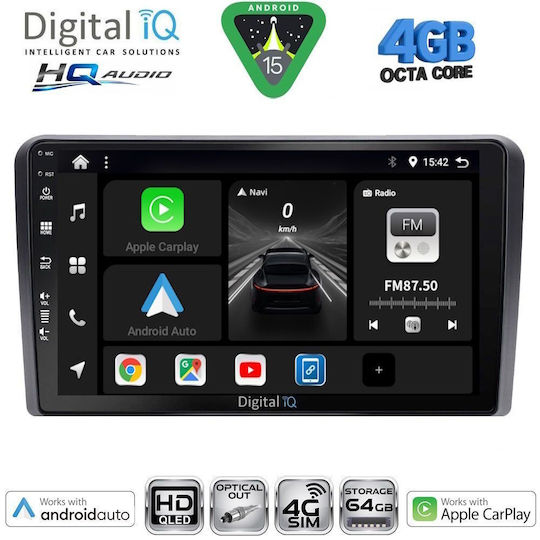 Digital IQ Car Audio System for Opel Antara 2006-2016 (Bluetooth/USB/WiFi/GPS/Apple CarPlay/Android Auto) with 9" Touch Screen