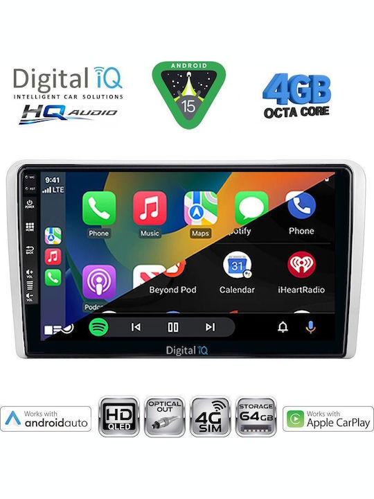 Digital IQ Car Audio System for Opel Corsa / Meriva / Tigra / Vectra 2004-2014 (Bluetooth/USB/WiFi/GPS/Apple CarPlay/Android Auto) with 9" Touch Screen
