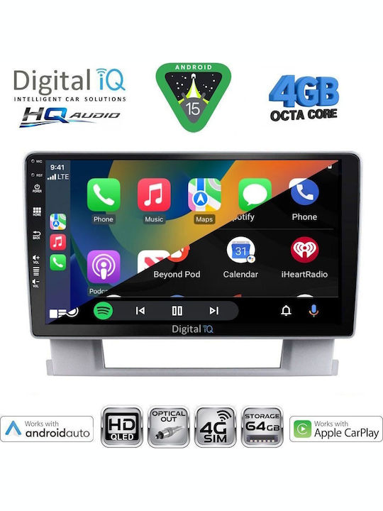 Digital IQ Auto-Audiosystem Für Opel Astra 2010-2015 Bluetooth USB Eingebautes Wi-Fi GPS Apple CarPlay Android Auto Notenblätter Mit 9 Zoll Touchscreen