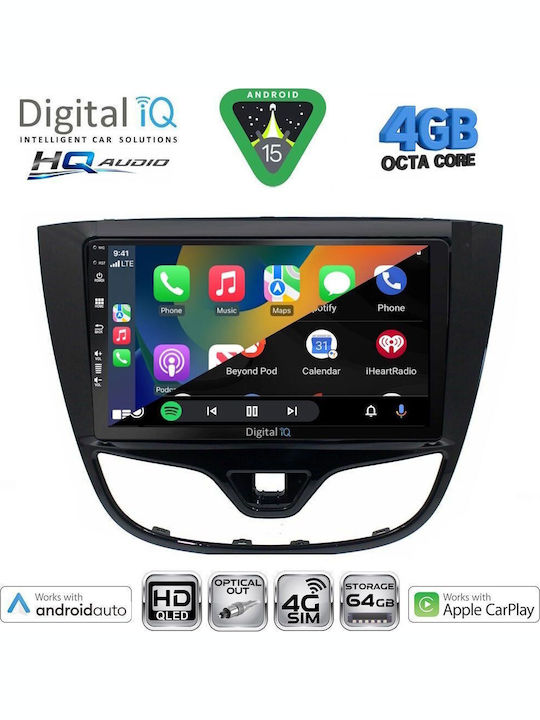 Digital IQ Car Audio System for Opel Karl 2014-2019 Bluetooth USB WiFi GPS Apple CarPlay Android Auto with 10" Touch Screen