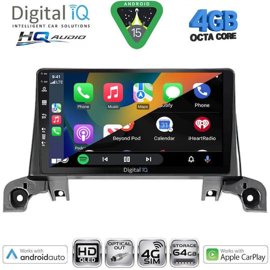 Digital IQ Ηχοσύστημα Αυτοκινήτου για Peugeot 3008 2016 (Bluetooth/USB/WiFi/GPS/Apple-Carplay/Android-Auto) με Οθόνη Αφής 9"