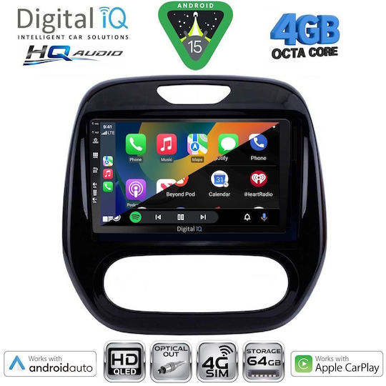Digital IQ Car Audio System for Renault Captur 2013-2019 (Bluetooth/USB/WiFi/GPS/Apple CarPlay/Android Auto) with 9" Touch Screen