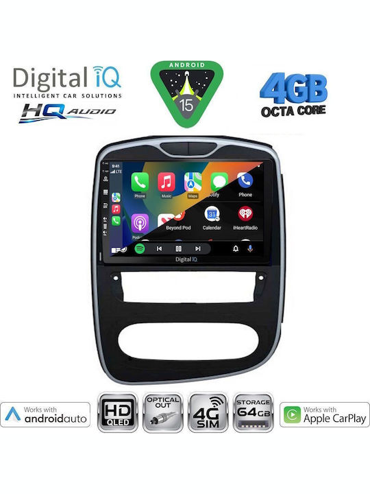 Digital IQ Car Audio System for Renault Clio 2016-2019 Bluetooth USB WiFi GPS Apple CarPlay Android Auto with 10" Touch Screen