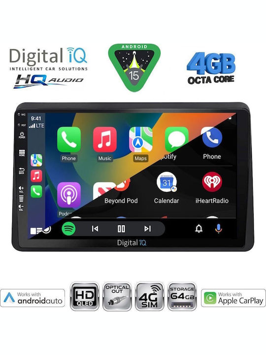 Digital IQ Car Audio System for Opel Movano Renault Master Nissan NV400 2020 Bluetooth USB WiFi GPS Apple CarPlay Android Auto with 10" Touch Screen