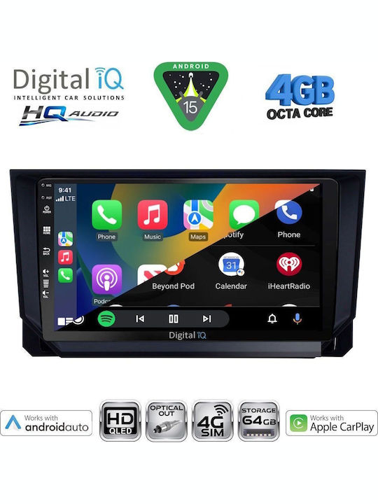 Digital IQ Car Audio System for Seat Arona / Ibiza 2018 (Bluetooth/USB/WiFi/GPS/Apple CarPlay/Android Auto) with 9" Touch Screen