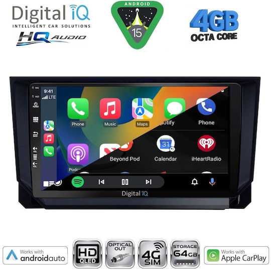 Digital IQ Car Audio System for Seat Arona / Ibiza 2018 (Bluetooth/USB/WiFi/GPS/Apple CarPlay/Android Auto) with 9" Touch Screen