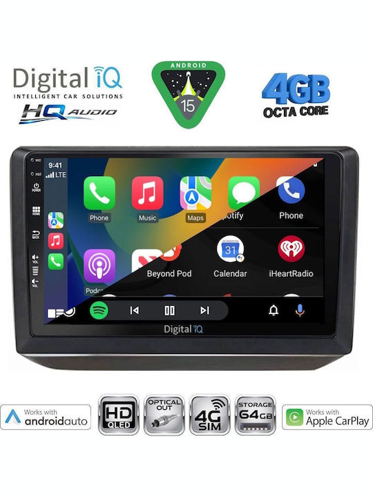 Digital IQ Car Audio System for Skoda Fabia 2008-2014 Bluetooth USB WiFi GPS Apple CarPlay Android Auto with 10" Touch Screen