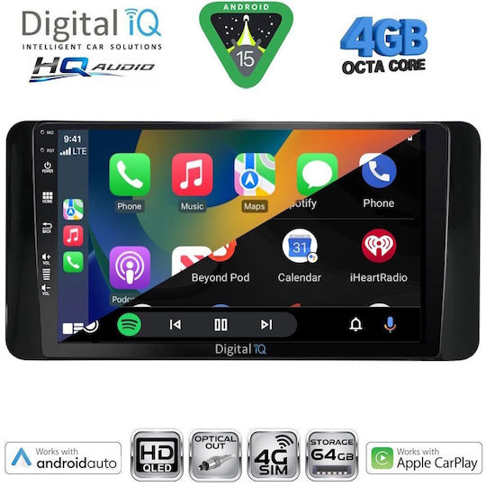 Digital IQ Car Audio System for Skoda Fabia 2008-2014 Bluetooth USB WiFi GPS Apple CarPlay Android Auto with 10" Touch Screen