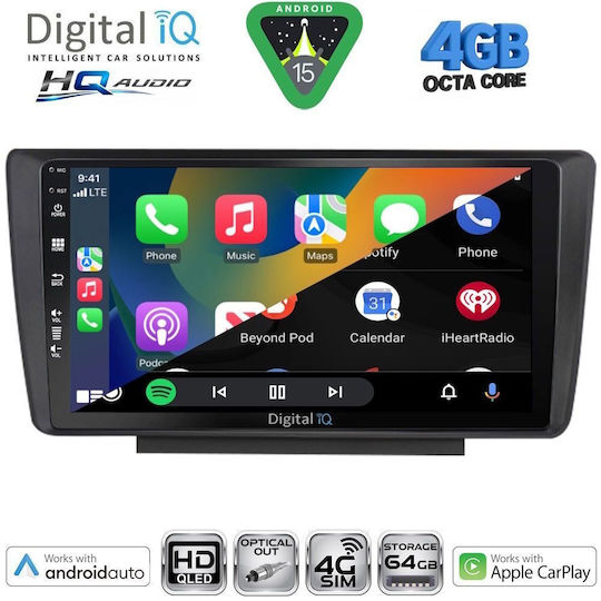 Digital IQ Ηχοσύστημα Αυτοκινήτου για Skoda Octavia 2005-2012 με Clima (Bluetooth/USB/WiFi/GPS/Apple-Carplay/Android-Auto) με Οθόνη Αφής 9"
