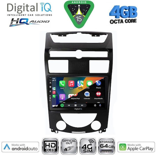 Digital IQ Car Audio System for Ssangyong Actyon / Kyron 2006-2015 (Bluetooth/USB/WiFi/GPS/Apple CarPlay/Android Auto) with 9" Touch Screen