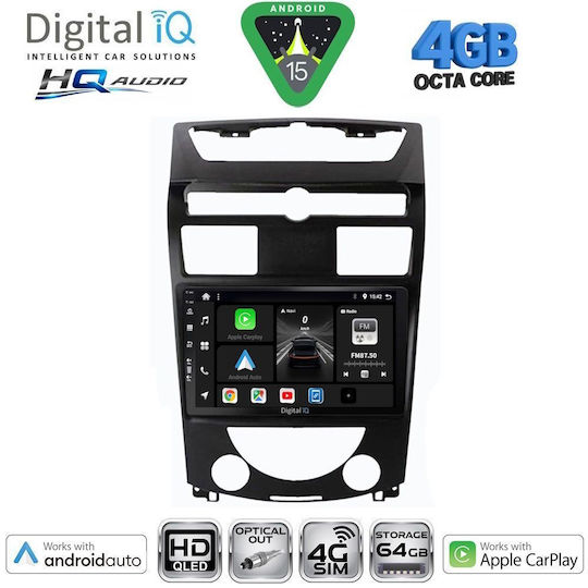 Digital IQ Car Audio System for Ssangyong Actyon / Kyron 2006-2015 (Bluetooth/USB/WiFi/GPS/Apple CarPlay/Android Auto) with 9" Touch Screen