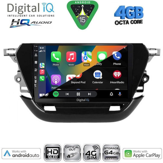 Digital IQ Car Audio System for Opel Corsa 2021 Bluetooth USB WiFi GPS Apple CarPlay Android Auto with 9" Touch Screen