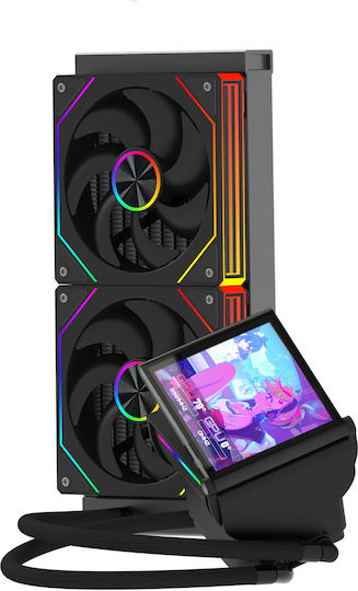 ProGaming GlacierView 240 AIO CPU Liquid Cooling with 2 120mm Fans and ARGB Lighting