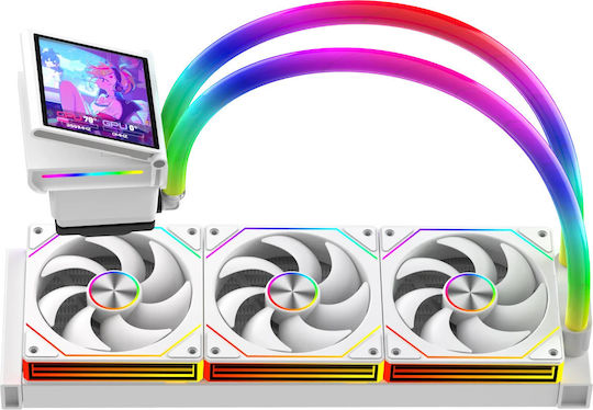 ProGaming GlacierView 360 Wasserkühlung AIO CPU mit 3 Lüfterabmessungen 120mm und ARGB Beleuchtung Weiße