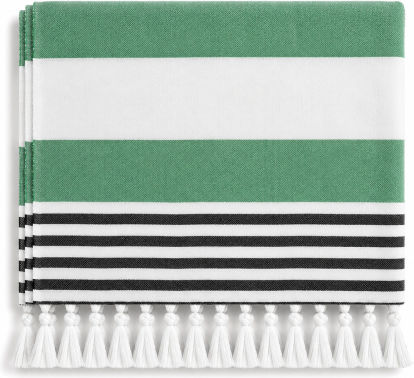 Morena Spain Green Beach Towel With Fringes 100x178cm SM-MMT-26TW-GRN
