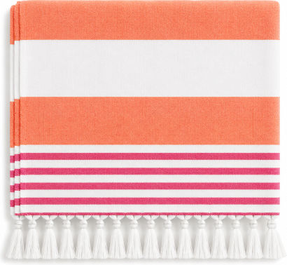 Morena Spain Orange Beach Towel with Fringes 100x178cm SM-MMT-26TW-PORTO