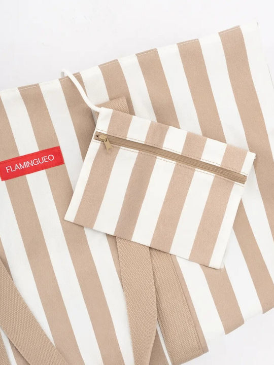 Μπλε Canvas Tote Bag 50x20x35 Cm Εσωτερική Θήκη Delma Flamingueo