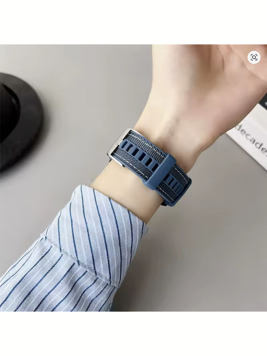 Blue Rubber Strap 22mm