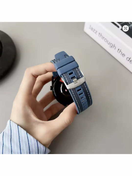 Blue Rubber Strap 22mm