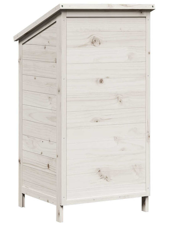 Wooden Garden Shed White 0.59x0.56x1.135m