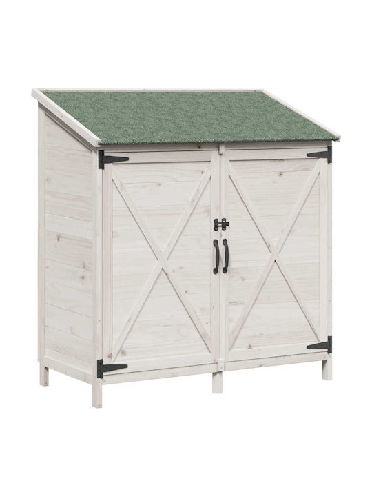 Wooden Garden Shed White L1.06xW0.56xH1.135m