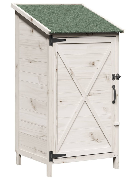 Wooden Garden Shed White 0.595x0.56x1.135m