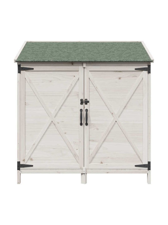 Wooden Garden Shed White L1.06xW0.56xH1.135m