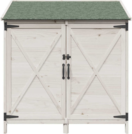 Wooden Garden Shed White L1.06xW0.56xH1.135m
